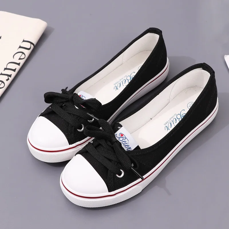 Women's Canvas Small White Shallow Cut Summer Flat Sport Casual Ladies Soft Shoessneakers Zapatos De Mujer Platform Sneakers