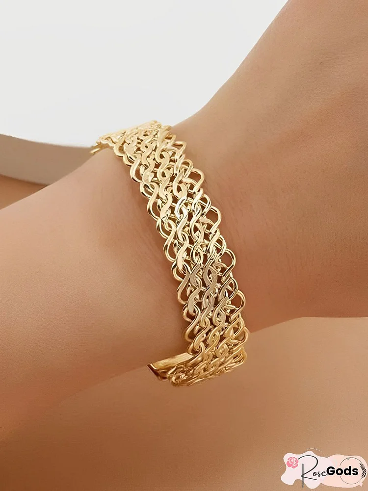 Boho Metal Frosted Braided Open Bracelet