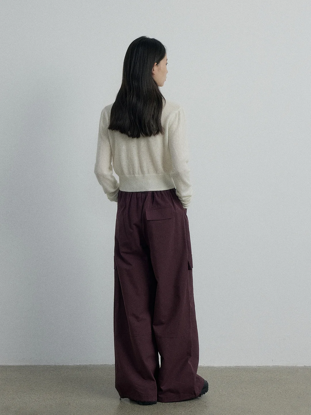 Woherb [Daihe] Autumn New Leisure Day Silk Cotton Rubber Tendon Waist Stick Bag Temperament Versatile Overalls Pants Female H7108-Outfit Ideas