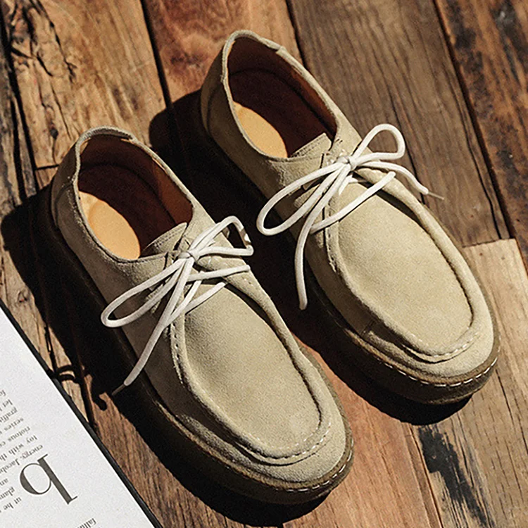 PU Leather Seam Lace Up Round Toe Casual Shoes
