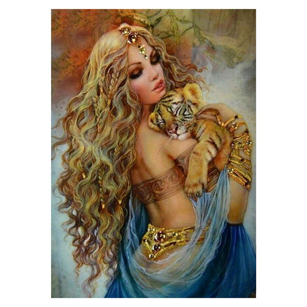 

Egyptian Girl - 11CT Stamped Cross Stitch - 58*78CM, 501 Original