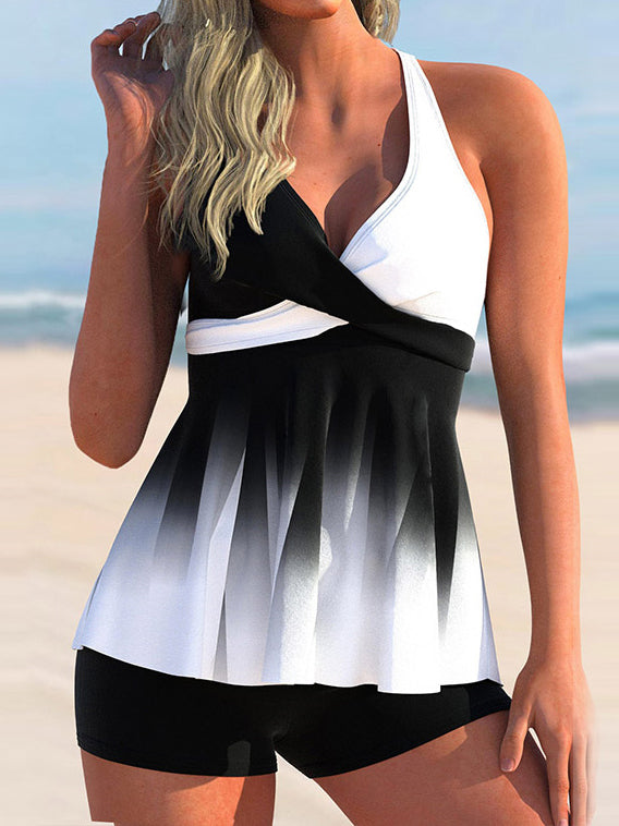 Women Long Sleeve V-neck Graphic Floral Printed Top