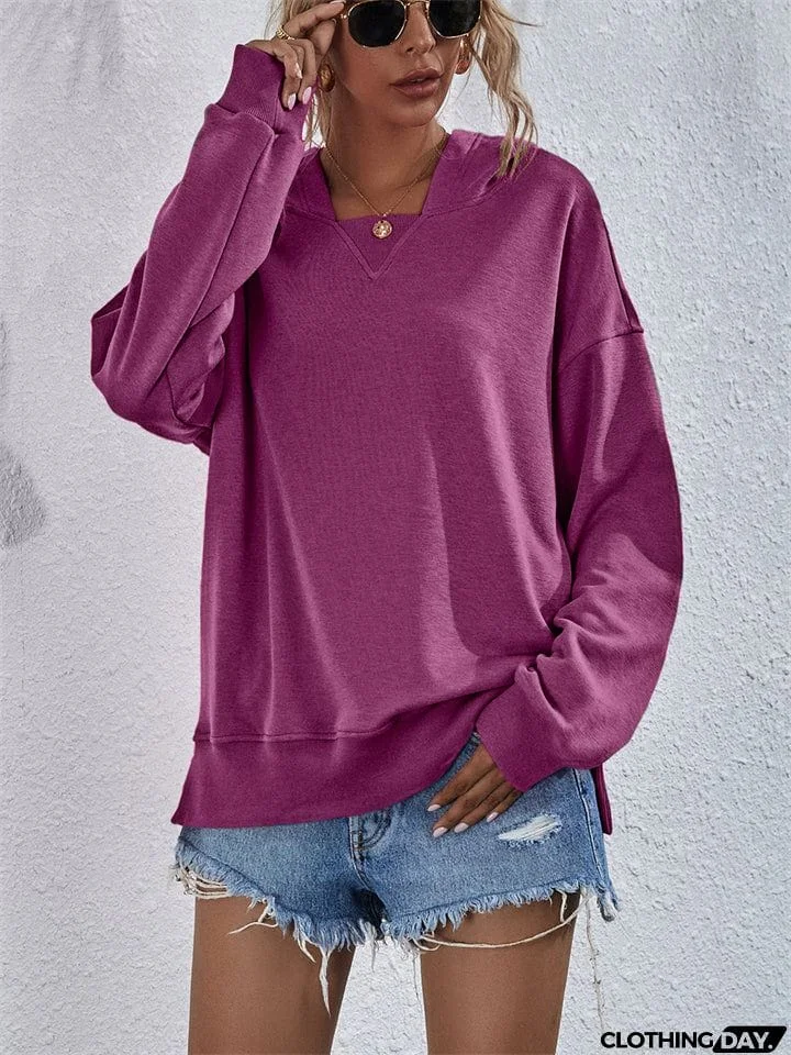 Chic Loose-fitting Comfy Fleece Square Collar Hoodies