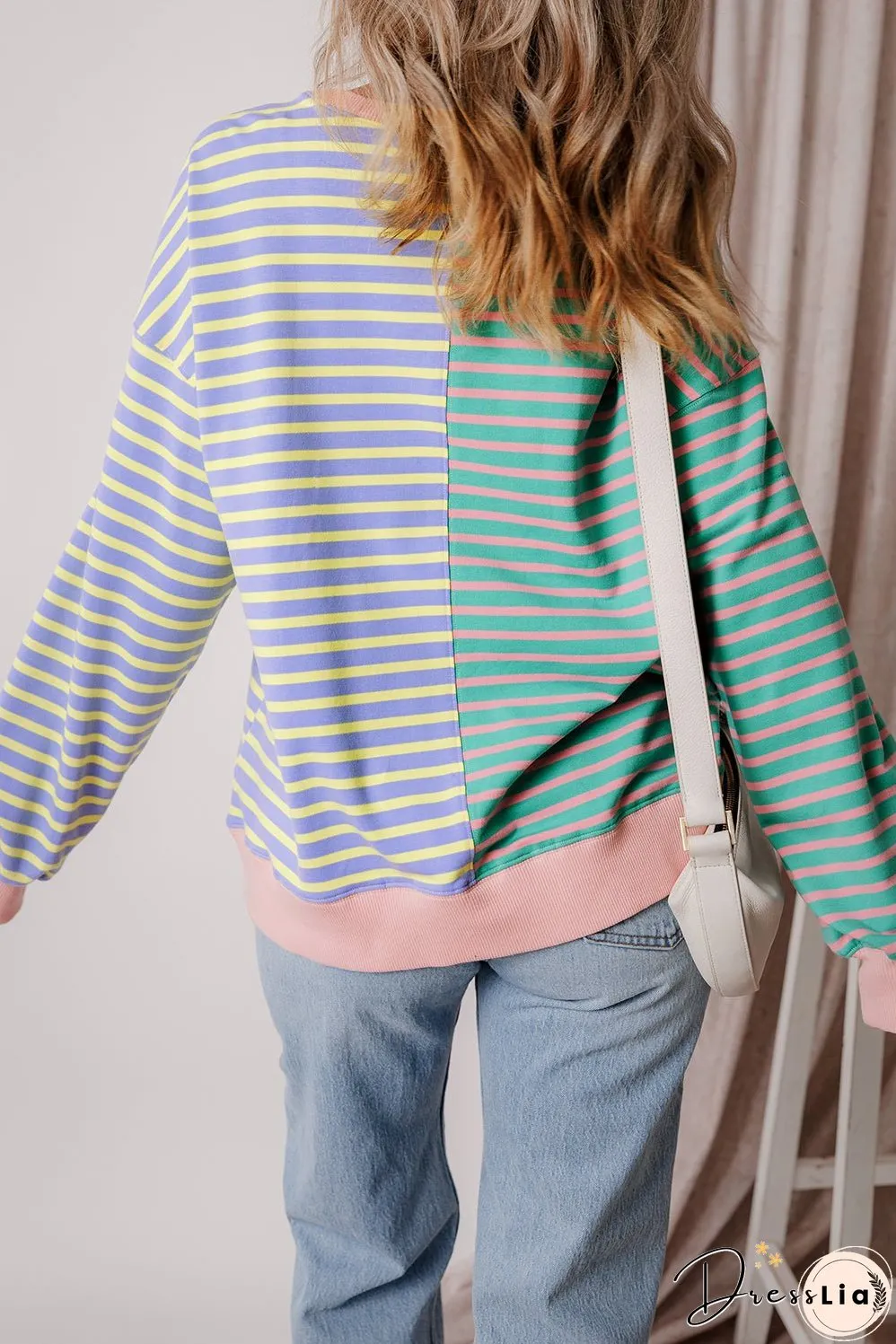 Casual Stripe Oversize Sweatshirt