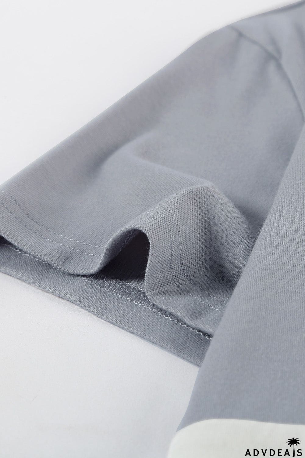 Women's Casual Army Green Colorblock Short Sleeve T-shirt with Slits