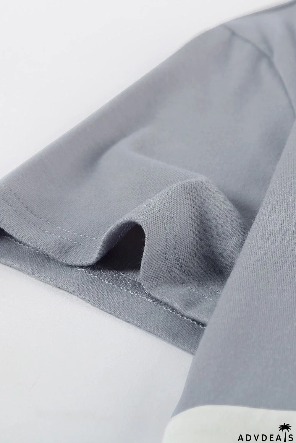 Women's Casual Army Green Colorblock Short Sleeve T-shirt with Slits