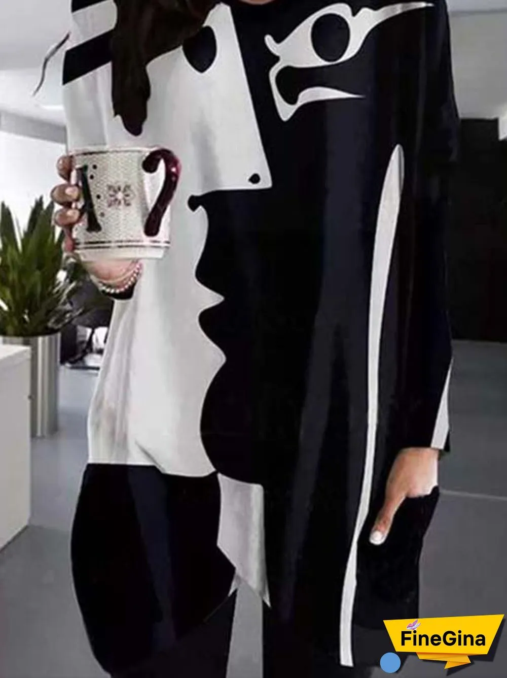 Long Sleeve Printed Casual Loosen T-shirt