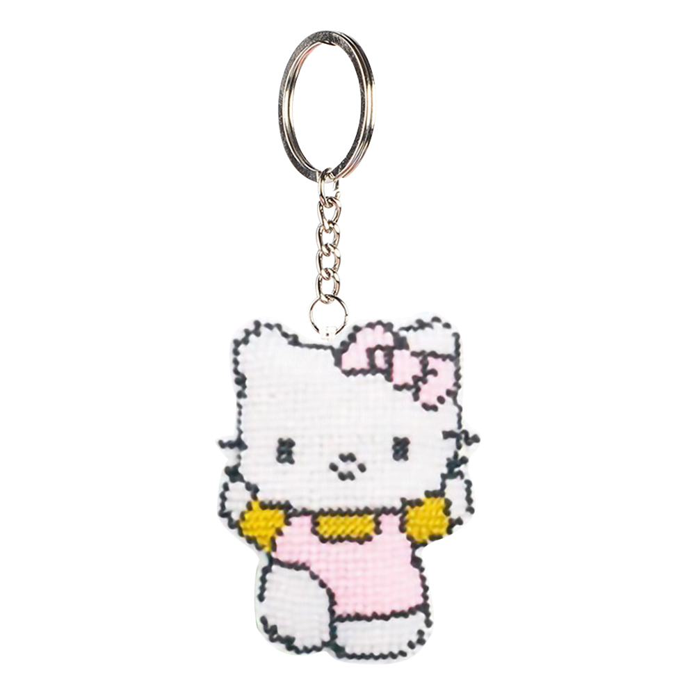 

Cat - Bead Embroidery - Keychain, 501 Original