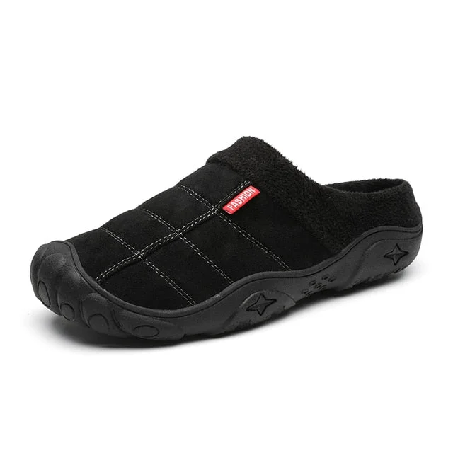 Fleece Warm Slippers For Men Basic Winter Shoes Radinnoo.com
