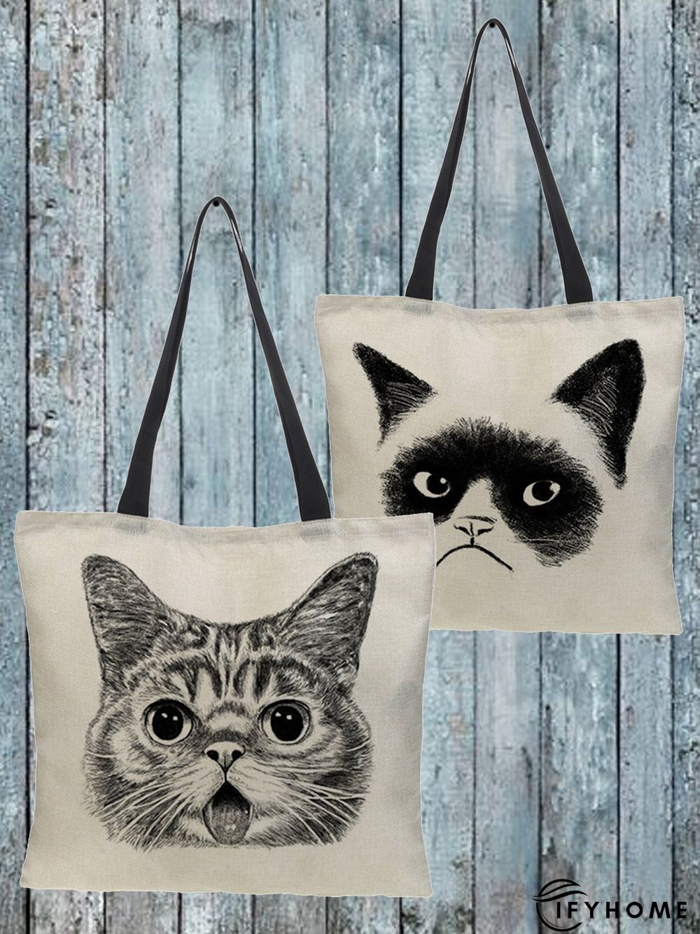 Cat Canvas Shopper Tote Bag | IFYHOME