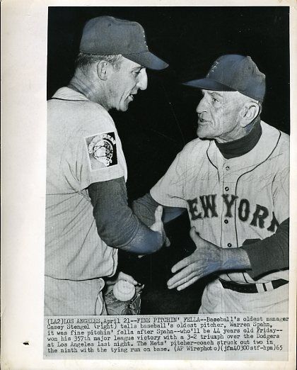 Casey Stengel Original Signed Jsa Certed 8x10 Wire Photo Poster painting Authentic Autograph