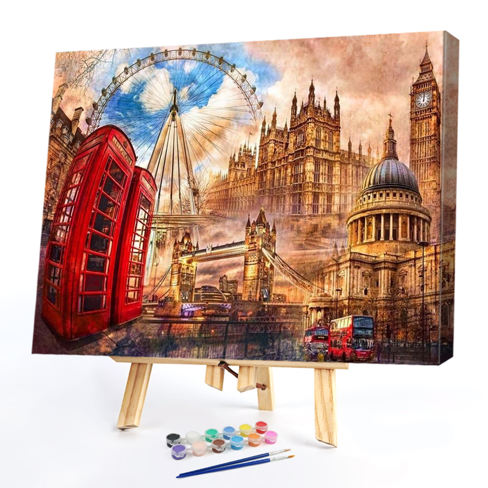 

50*40CM - Paint By Numbers - Vintage London, 501 Original