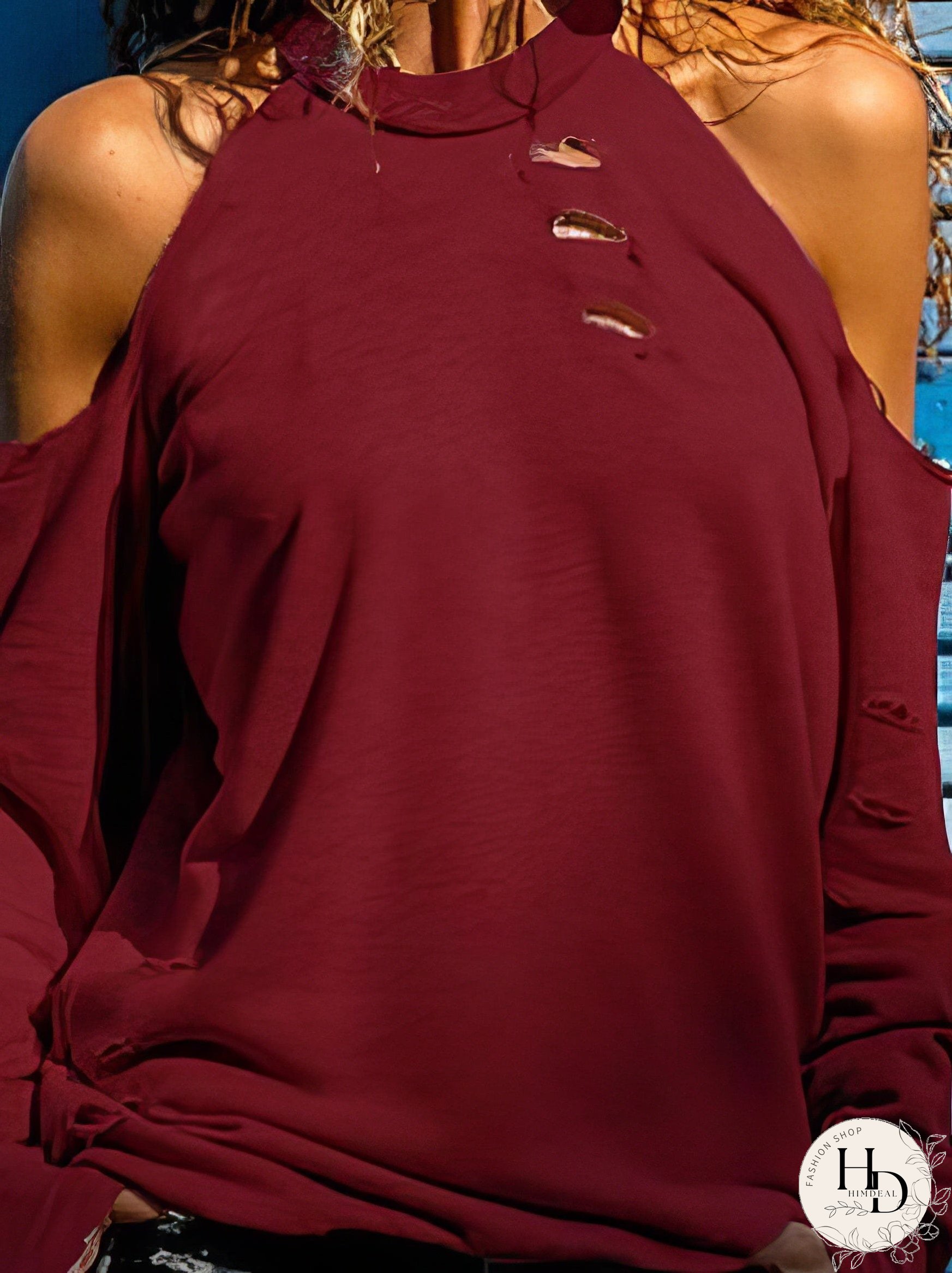 Versatile Cold Shoulder Sweater