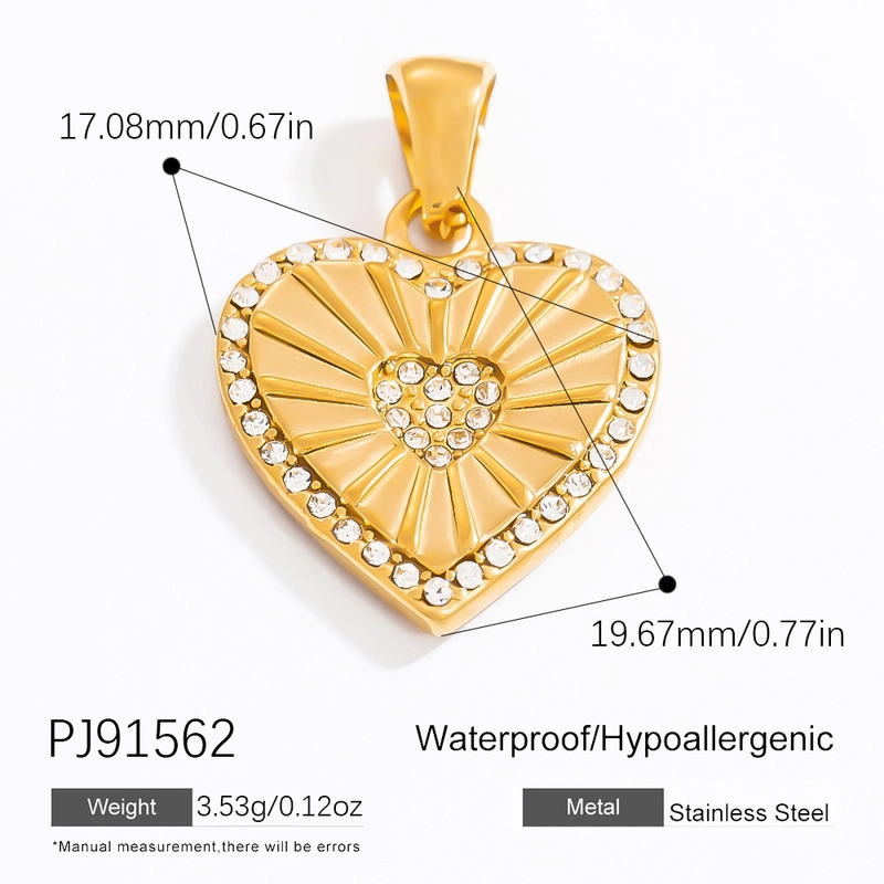 1 Piece 2 PCS/Package 3 PCS/Package 14.24*15.67mm 304 Stainless Steel Heart Shape Bow Knot Pendant Chain Jewelry Accessories