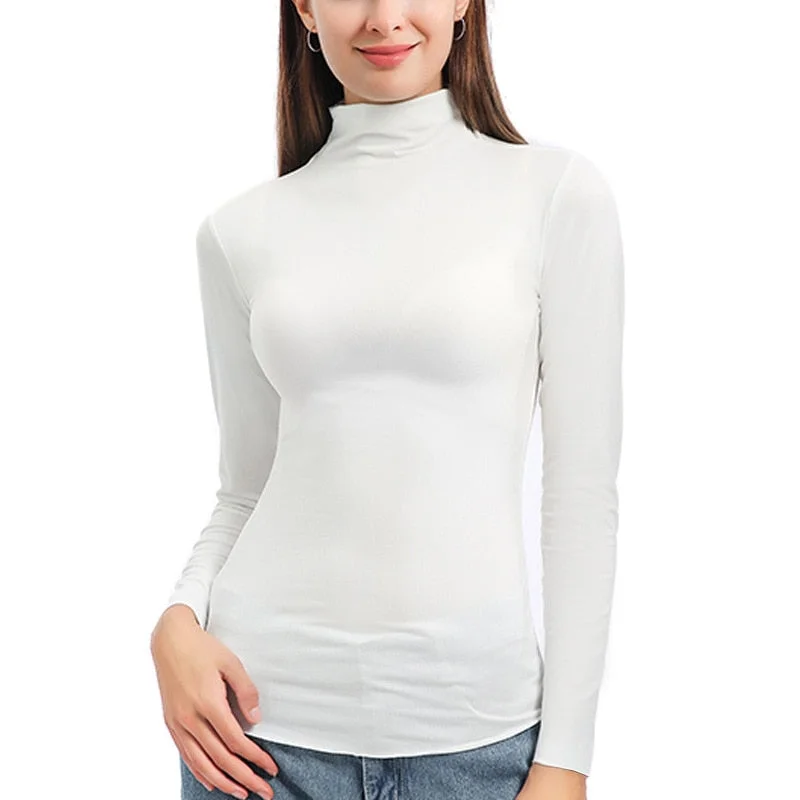 Plus Size Turtleneck Sweater Women Winter Autumn Long Sleeve Elasticity Bottoming Tops Solid Color Slim Fit Warm Knit Pullovers