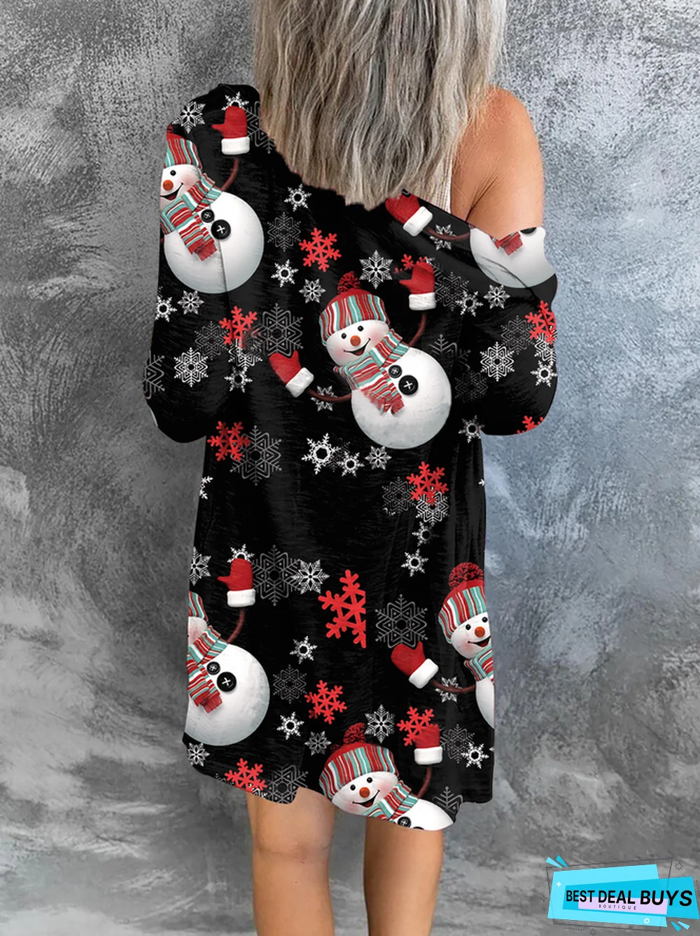 Casual Christmas Snowman Outerwear