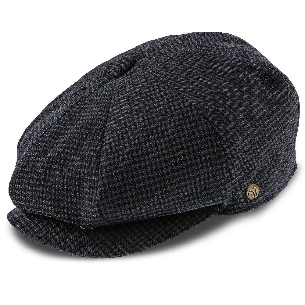 Oxford - Walrus Hats Navy/Green Houndstooth Polyester 8 Panel Newsboy Cap