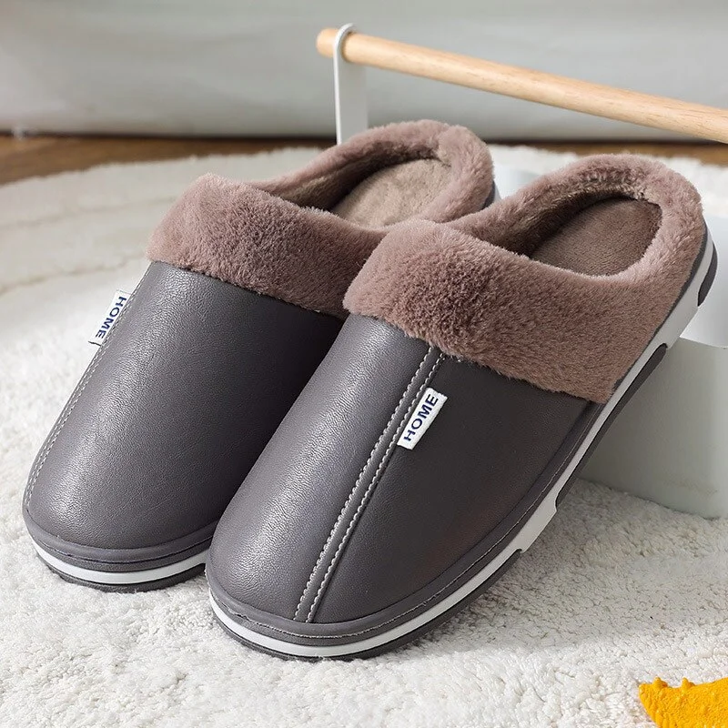 Qengg MCCKLE Women's Home Slippers Plush Warm House Shoes for Women 2021 Non-slip Soft Winter Indoors Bedroom Couples Floor Slipper