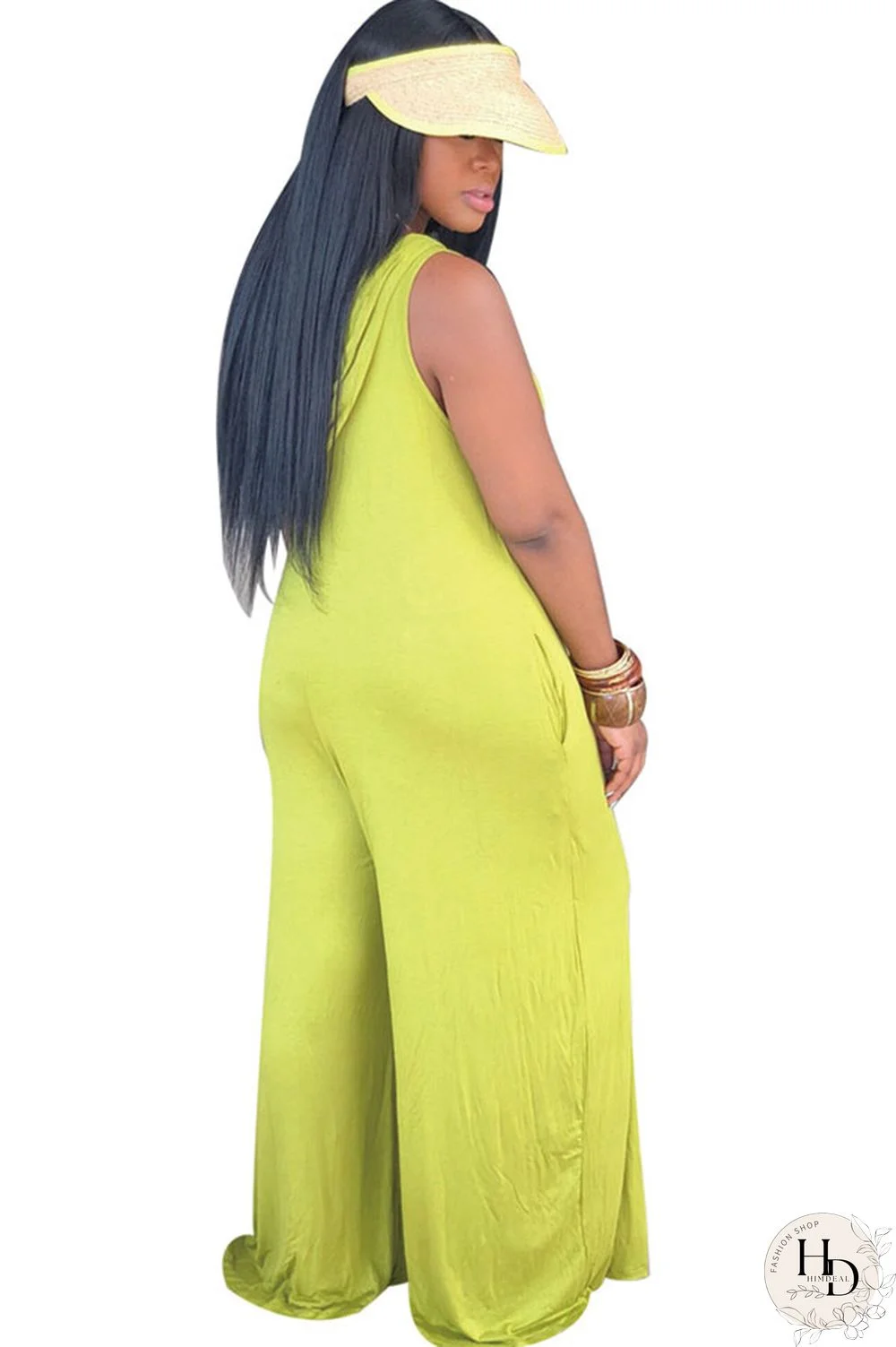 Yellow Sexy Fashion Patchwork Solid Polyester Sleeveless Slip