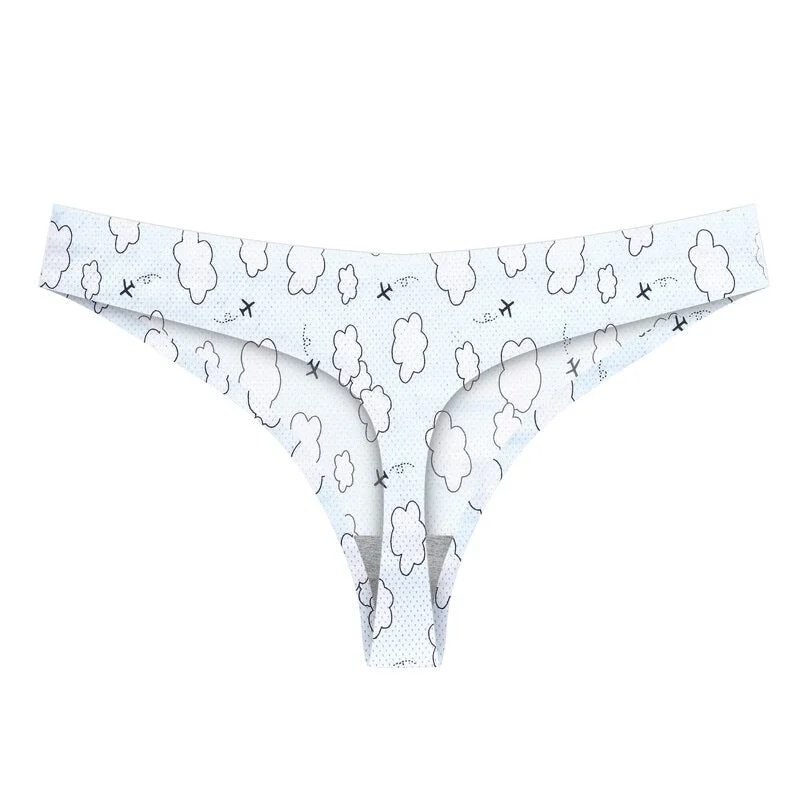 Meet'r Women Sexy Flowers Lingerie Temptation Low-waist Panties Thong Sameless Breathable Underwear Female G String Intimates