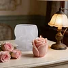Rose Bud Candle Silicone Mould DIY Flower Aromatherapy Candle Mould Reusable Handmade Soap Silicone Moulds for Valentines Day Wedding Handicraft Souvenir (Valentine Day A)