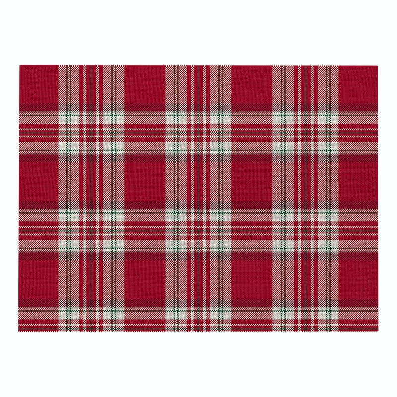 Cotton Plaid Christmas Placemats For Dining Table