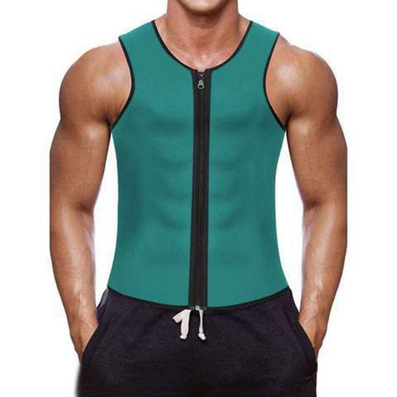 Muyogrt Men Sauna Vest Workout Body Shape Abdomen Reducing Shapewear Sweat Girdle Waist Trainer Belt Corset Tank Top Fat Burning