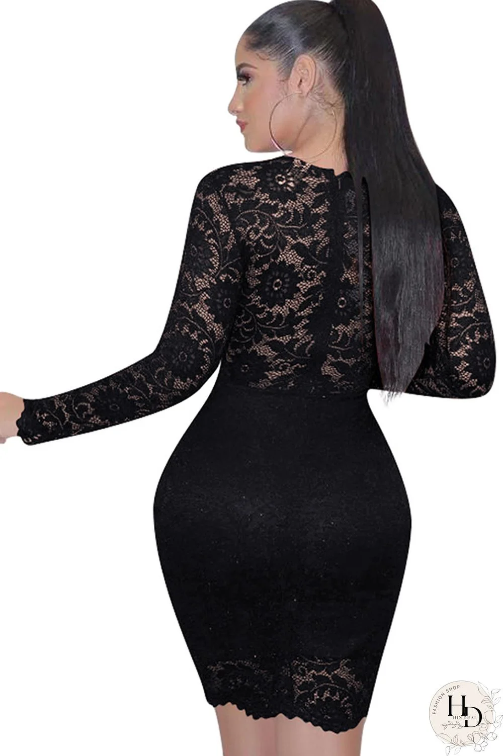 Red Lace Casual Cap Sleeve Long Sleeves V Neck Step Skirt Knee-Length lace Solid Patchwork Broken flower