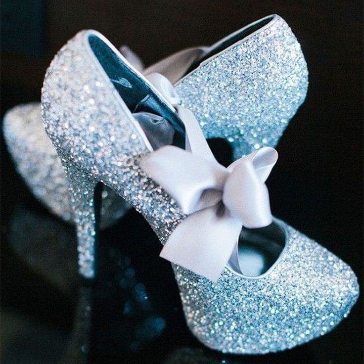 Women's Light Blue Glitter Bow platform Stiletto Bridal Heels Pumps|FSJshoes