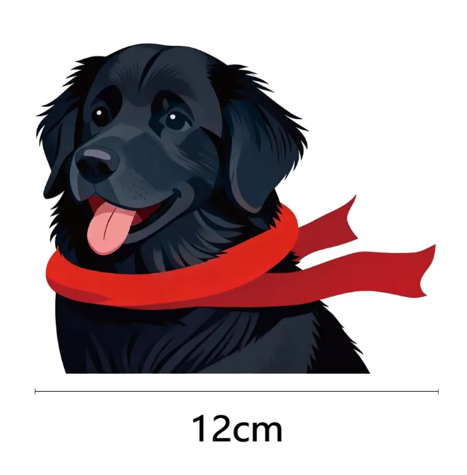 Black Golden Retriever Dog Car Window Static Sticker