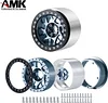 AMK 4Pcs Aluminum Alloy 12mm Hex Hub 2.2 Beadlock Wheels Rims 64.5 * 45mm for 1/10 RC Crawler Axial RBX10 AXI03005 Upgrade Parts