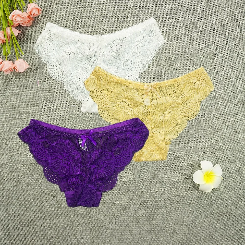 Billionm Panties Women Tangas Full Lace Sexy Underwear Transparent Thongs Hollow Out Underpants Wholesale Stringi Femme Pants