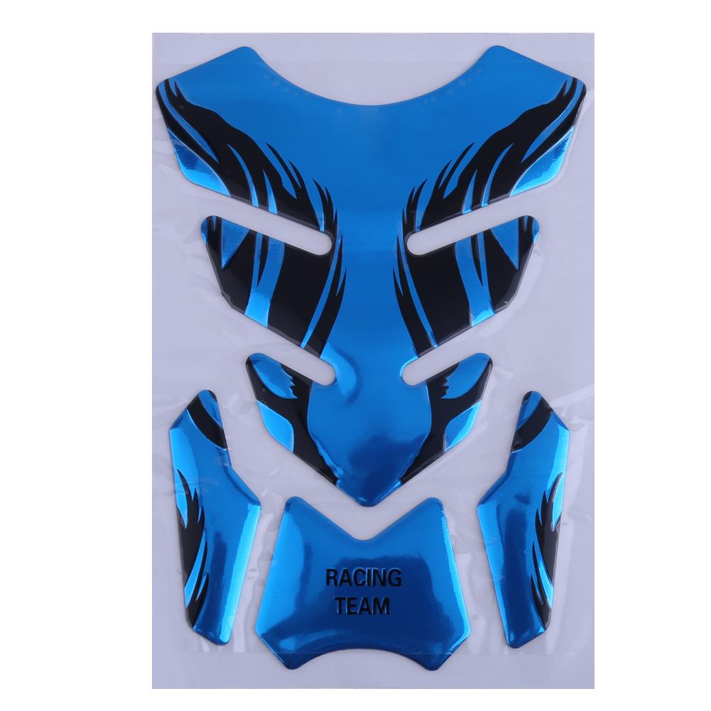 

3D Flame Gas Fuel Motorcycle Tank Protector Pad Sticker for YAMAHA, Blue, 501 Original