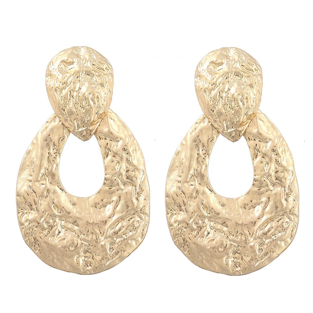 Dvacaman Golden Leaf Flower Earrings For Women Vintage Irregular Geometric Metal Long Drop Dangle Beetle Earrings Trendy Jewelry