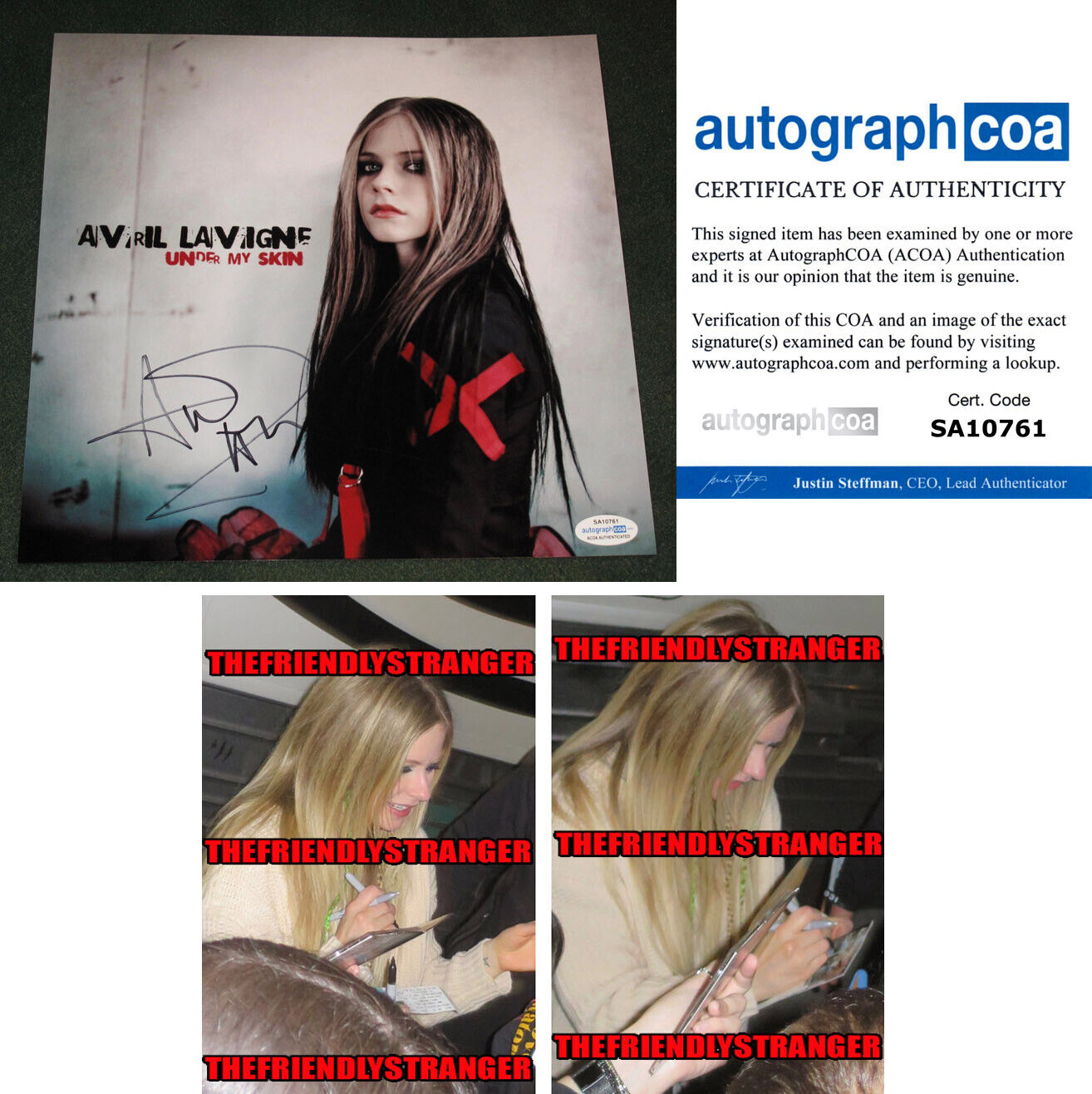 AVRIL LAVIGNE signed Autographed UNDER MY SKIN