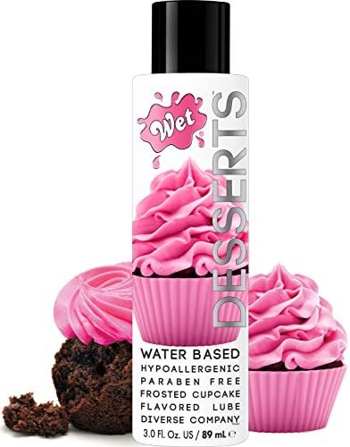 Wet Desserts Frosted Cupcake Flavored Edible Lube, Premium Personal Lubricant, 3 Ounce, for Men, Women and Couples, Ideal for Foreplay, Paraben Free, Gluten Free, Stain Free, Sugar-Free
