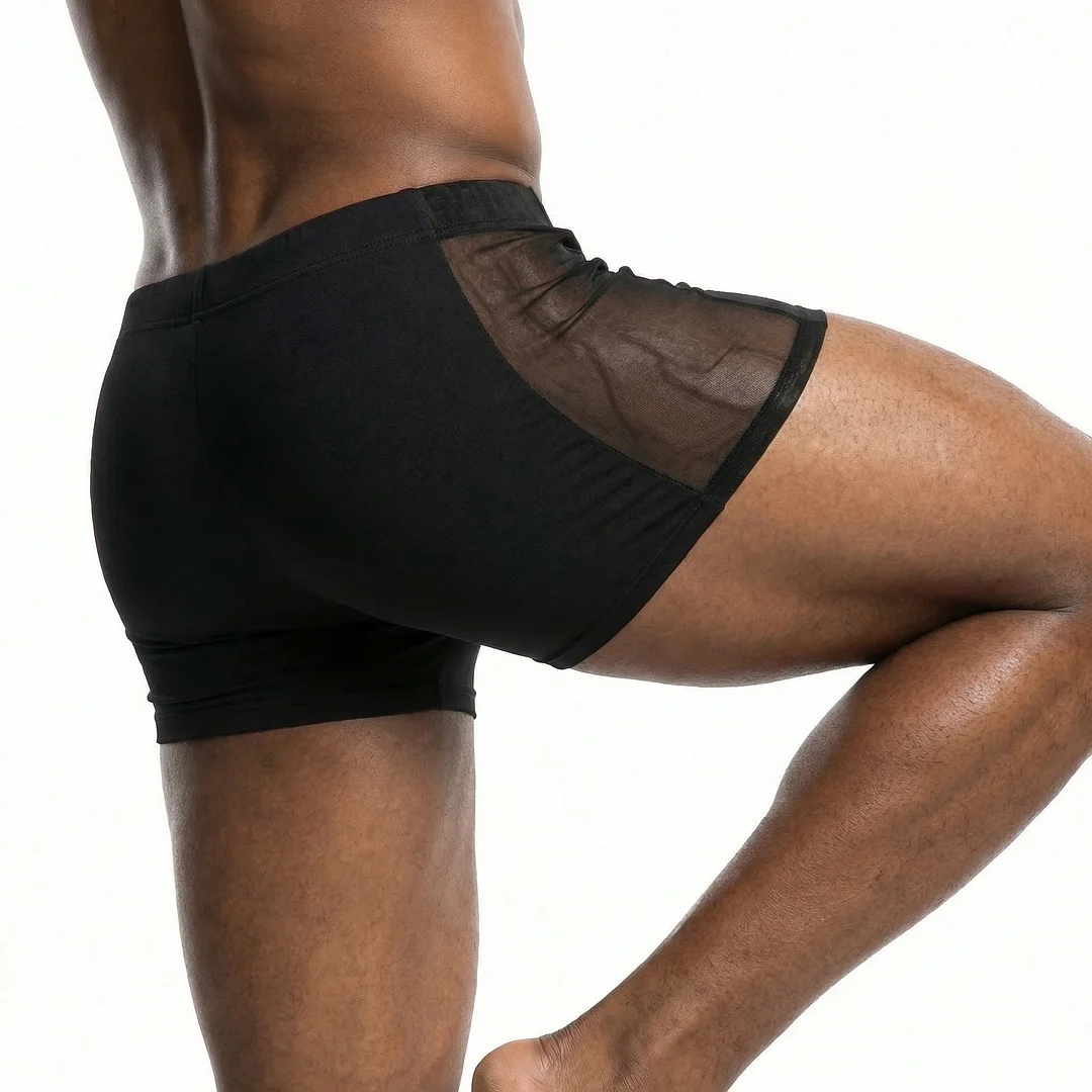 Men's Basic Casual Shorts, Mesh-paneled Sexy Shorts-INSPIREUSE