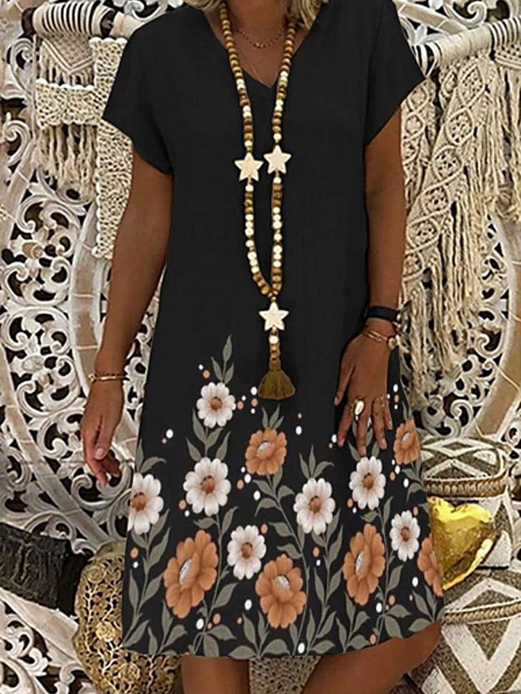 Flower print Dress-Mayoulove