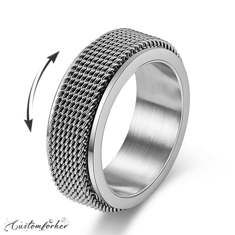 Titanium Braided Mesh Spinner Ring