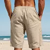 Men's Vintage Linen Casual Beach Vacation Three-Quarter Shorts by Inlyline