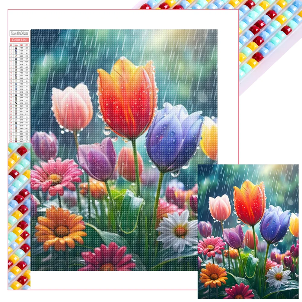 Full Square Diamond Painting - Flower(Canvas|35*45cm)