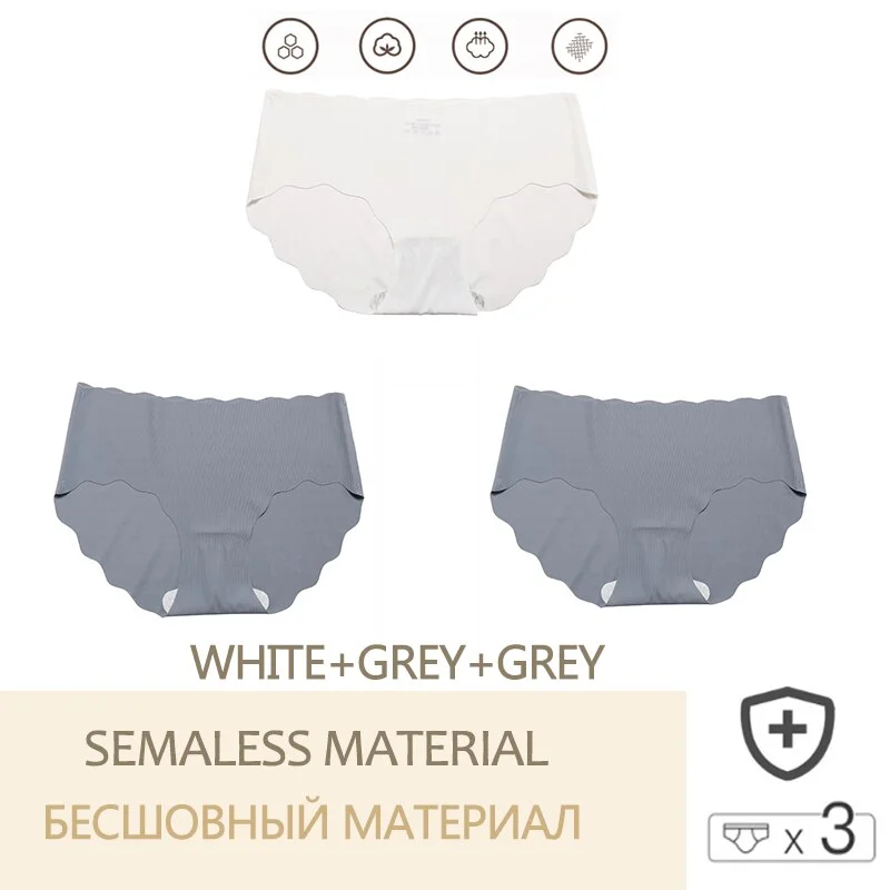 3PCS/Set Seamless Women's Pantys  Low Waisted Soft Underpants For GirlsLingerie Sexy Intimates Woman Comfortable Briefs M-XL