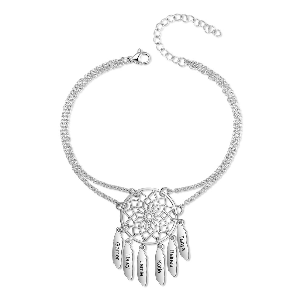 Personalisierter 6 Namen Traumfänger-Armband n6 Kettenmachen