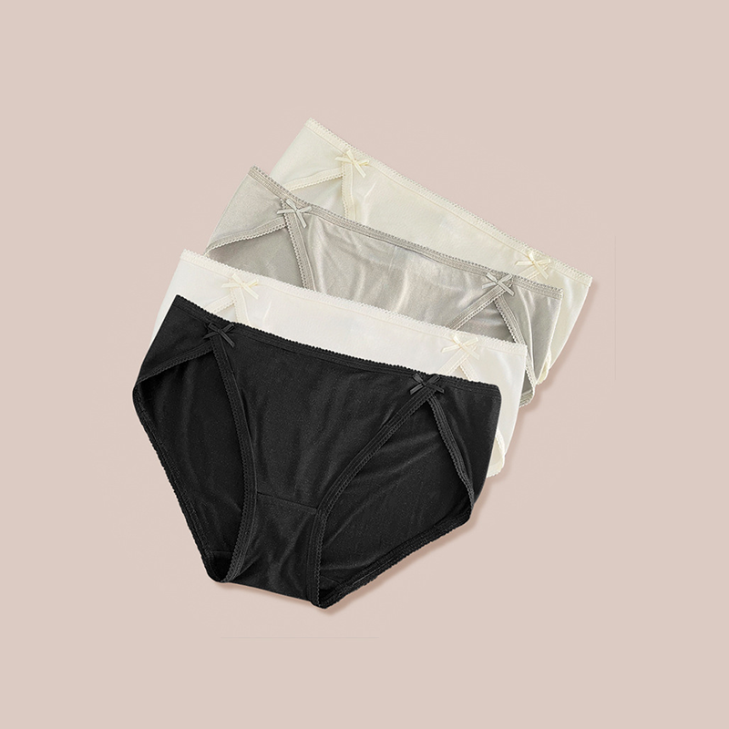 Women's Mid Waist Pure Silk Panties 4-Pack REAL SILK LIFE