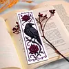 Gothic Roses 14CT 2 Strands Cross Stitching Bookmark Kit 6PCS Single-Sided Stamped Embroidery Page Marker Set Vintage Stamped Cross Stitch Page Charm for Teachers Bookworms Women Readers tapestrymarket