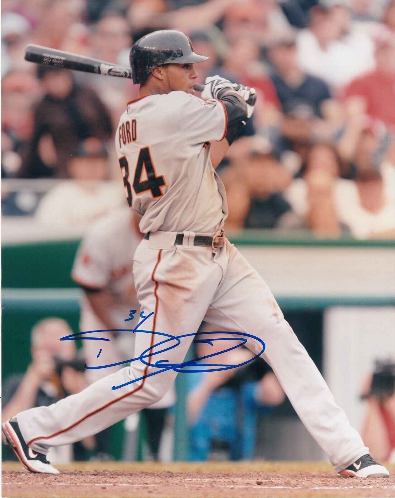 DARREN FORD SAN FRANCISCO GIANTS ACTION SIGNED 8x10