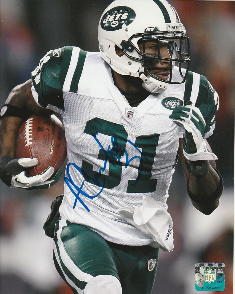 ANTONIO CROMARTIE SIGNED NEW YORK JETS FOOTBALL 8x10 Photo Poster painting #2 NFL EXACT PROOF!