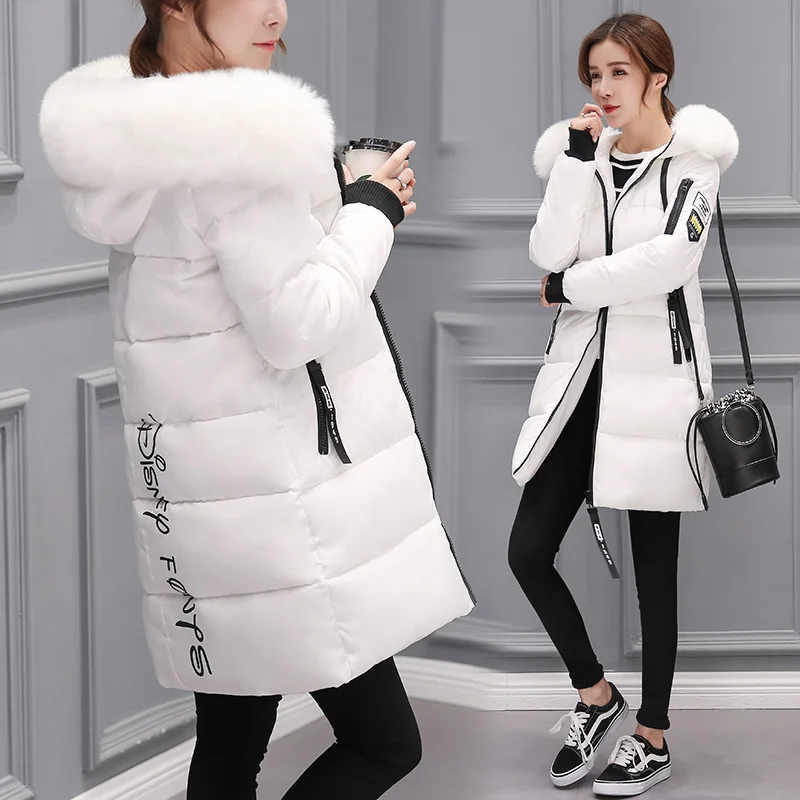 Toloer Cotton-Padded Clothes Female In The Long 2024 Winter New Large Size Women's Korean Version Cotton-Padded Clothes Big Wool Collar Thick Cotton-Padded Jacket Coat-Outfit Ideas