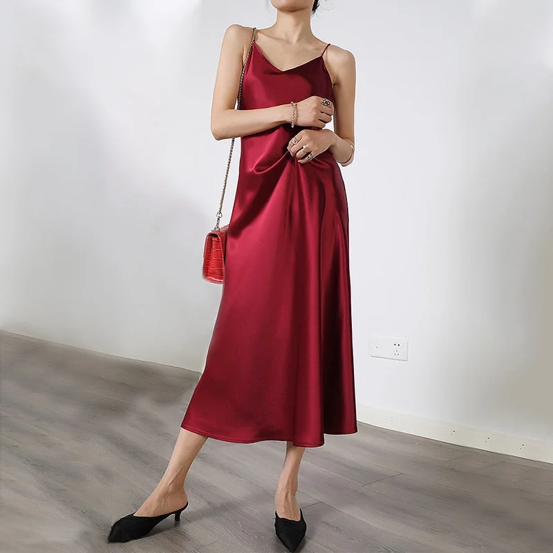 Women Spaghetti Strap Party Dress 2022 ZANZEA Fashion Summer Sundress Female Slip Dresses Solid Elegant Vestidos