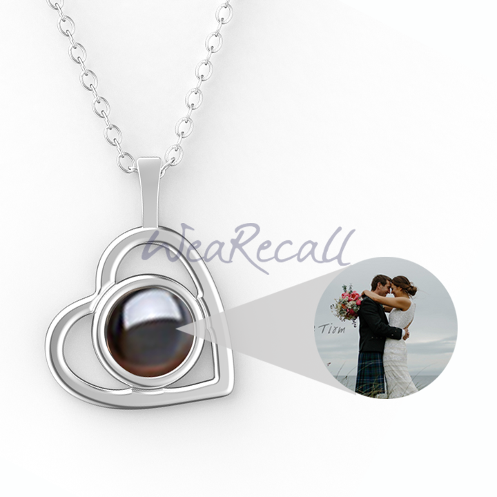 2023 Hot Projector Picture Custom Personalized Heart Photo Necklace wetirmss
